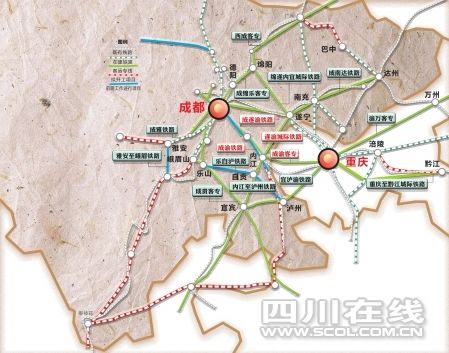 成渝经济区拟建12条城际高铁 成都到重庆仅1小