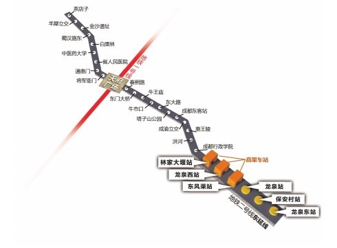 成都地铁2号线车站亮相 主打橘红色_汽车频道