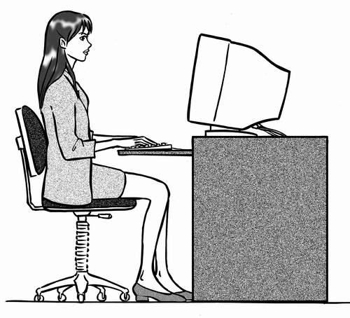 经常使用电脑的人群应特别注意正确的坐姿